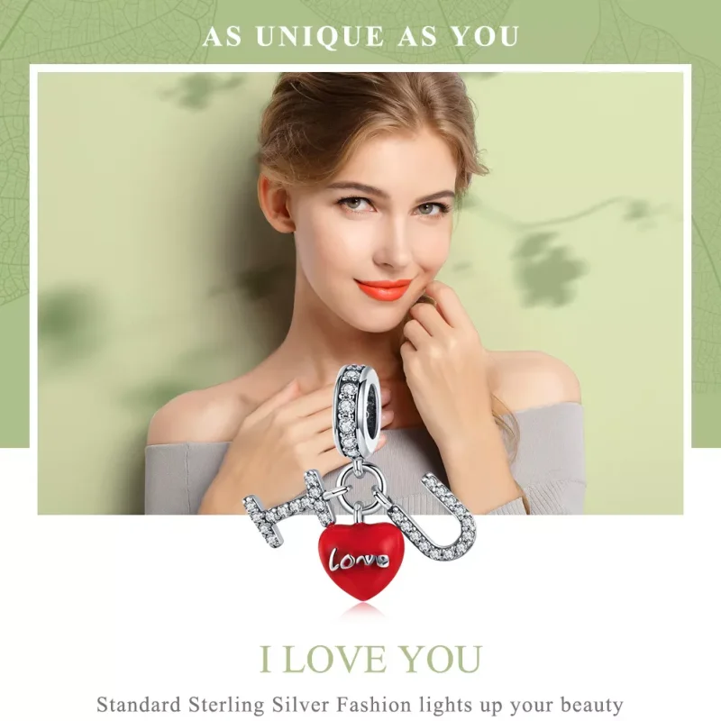 (resim) Pandora tarzı Seni seviyorum Sallantılı Charm - SCC1055 - Görüntüle 2
