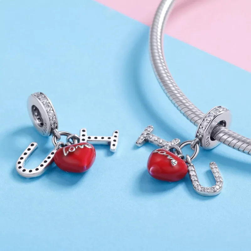 (resim) Pandora tarzı Seni seviyorum Sallantılı Charm - SCC1055 - Görüntüle 4