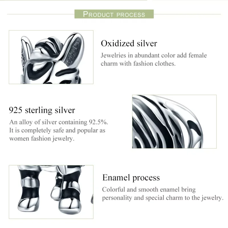 (resim) Pandora tarzı Sevimli Hayvan Zebra Charm - SCC550 - Görüntüle 6