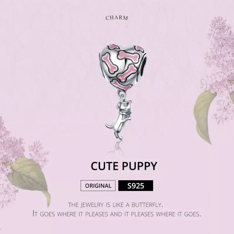 (resim) Pandora tarzı Sevimli köpek yavrusu Sallantılı Charm - SCC1199 - Görüntüle 2