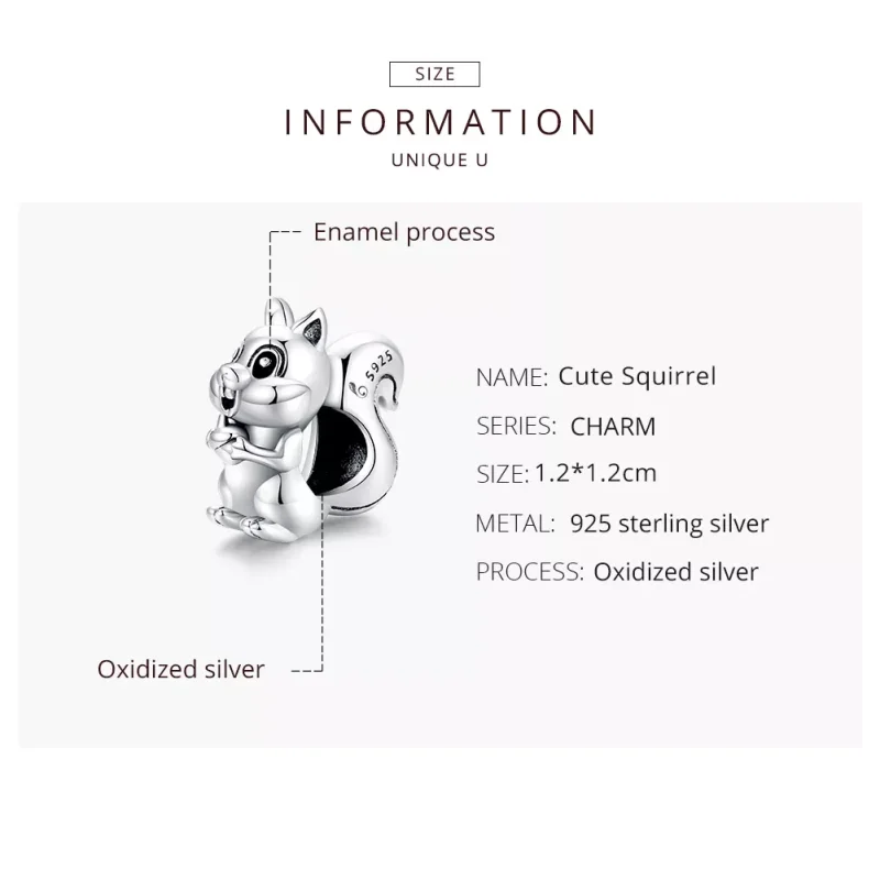 (resim) Pandora tarzı sevimli sincap Charm - BSC338 - Görüntüle 8