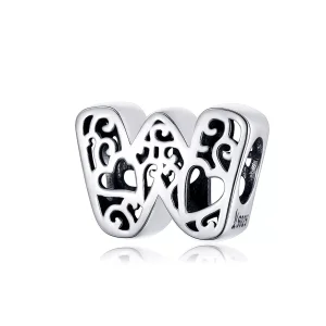 (resim) Pandora tarzı Sihirli Harf W Charm - SCC1229-W