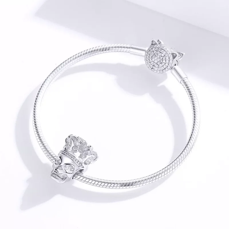 (resim) Pandora tarzı Taçlı Kafatası Charm - SCC1361 - Görüntüle 2