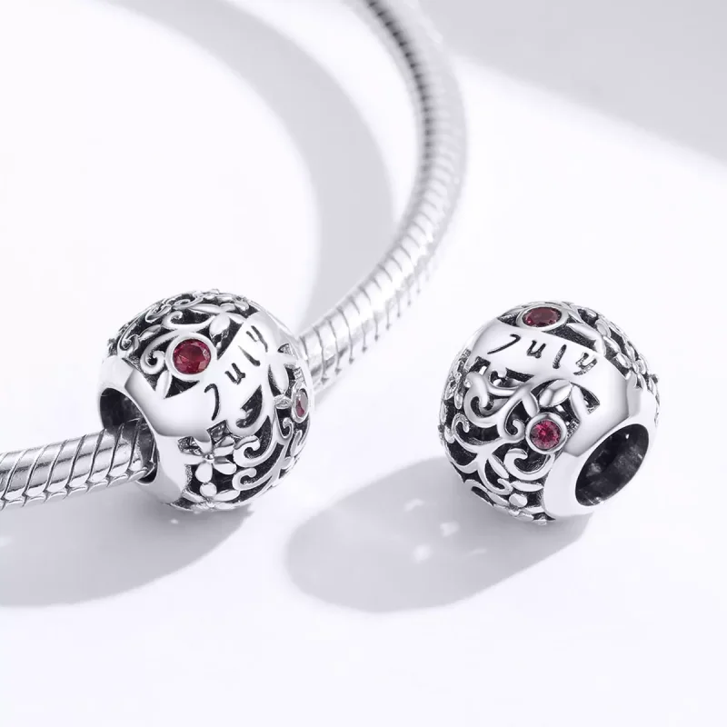 (resim) Pandora tarzı Temmuz Garnet Doğum Taşı Charm - SCC1385-7 - Görüntüle 2