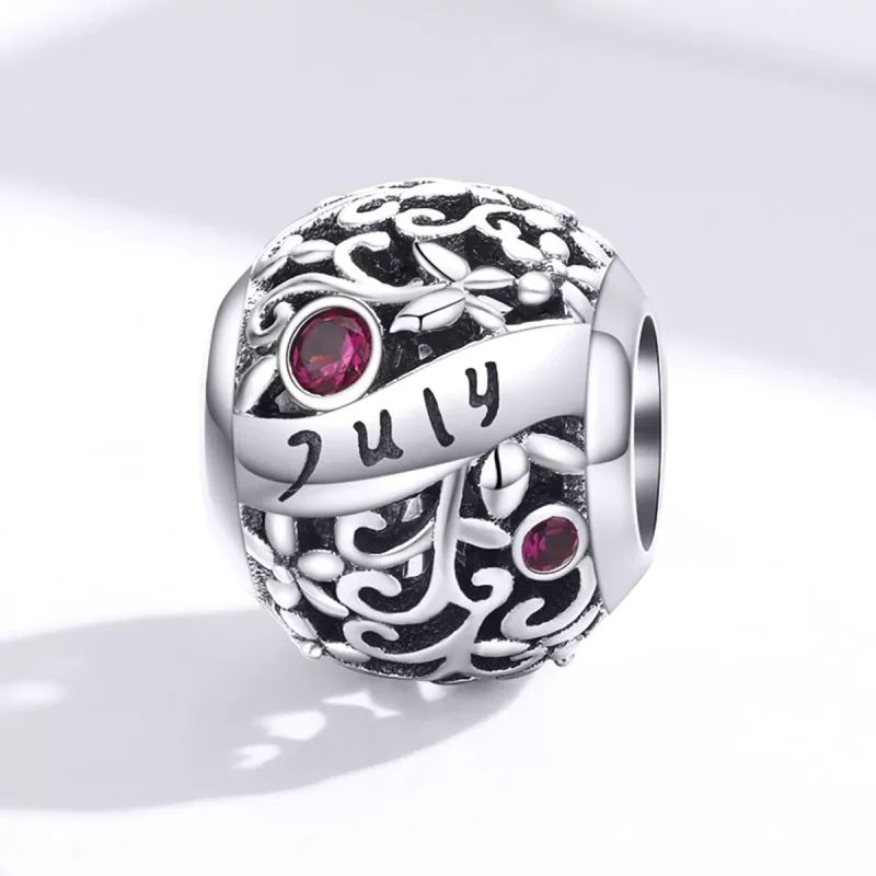 (resim) Pandora tarzı Temmuz Garnet Doğum Taşı Charm - SCC1385-7 - Görüntüle 4