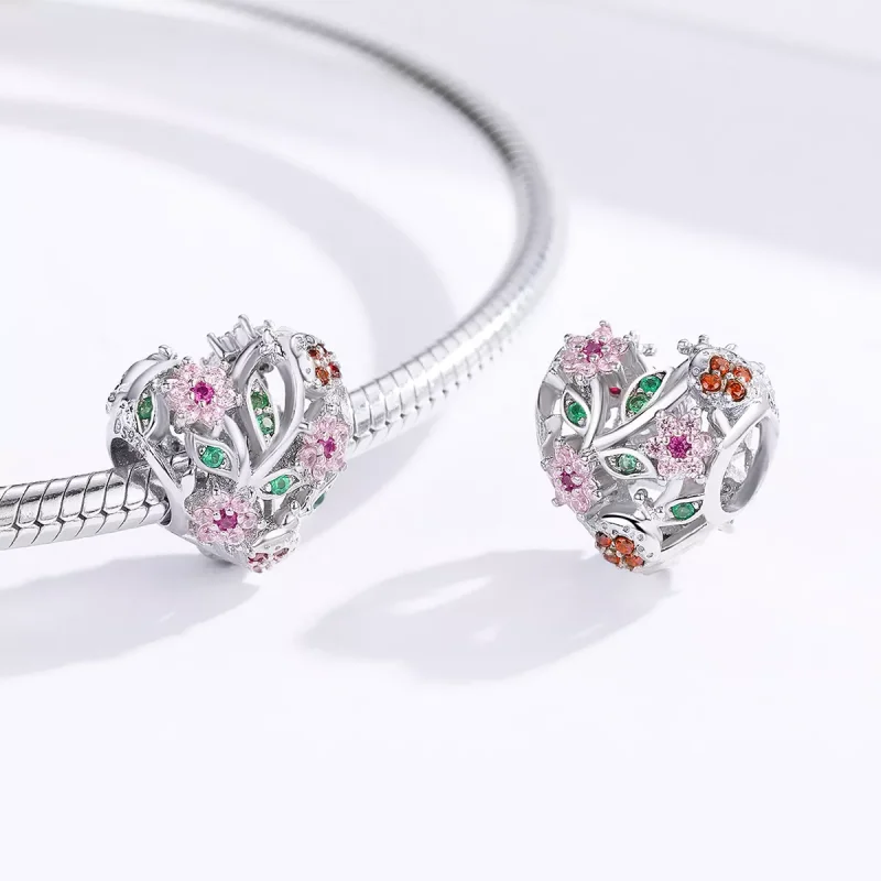 (resim) Pandora tarzı Uğur Böceği ve Çiçekler Charm - BSC117 - Görüntüle 3