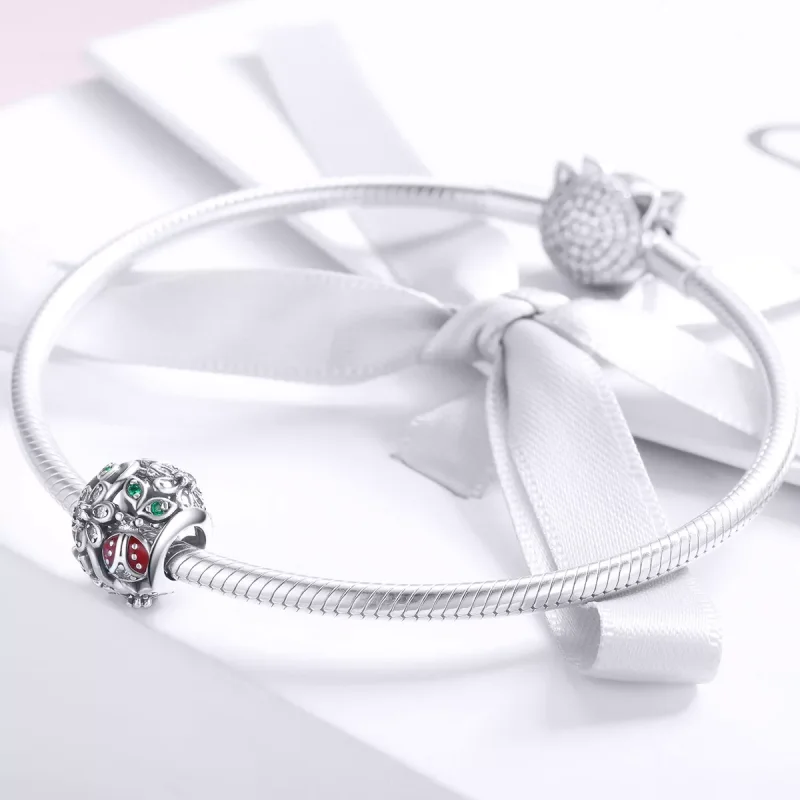 (resim) Pandora tarzı uğur böceği ve çiçekler Charm - SCC926 - Görüntüle 3