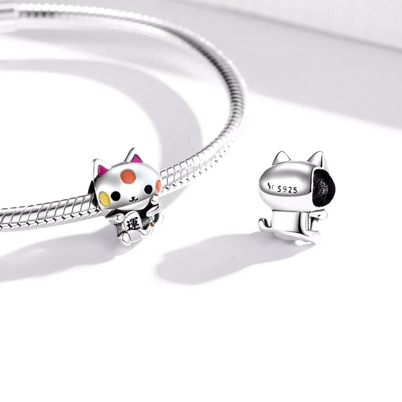 (resim) Pandora tarzı Uğurlu Para Kapan Kedi Charm - SCC1855 - Görüntüle 4