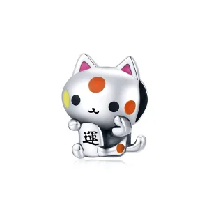 (resim) Pandora tarzı Uğurlu Para Kapan Kedi Charm - SCC1855