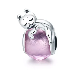 (resim) Pandora tarzı Uyuyan Kedi Charm - SCC447