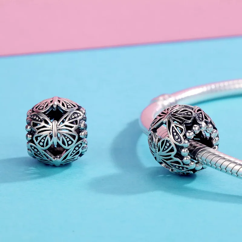 (resim) Pandora tarzı Vintage Kelebek Charm - SCC491 - Görüntüle 4