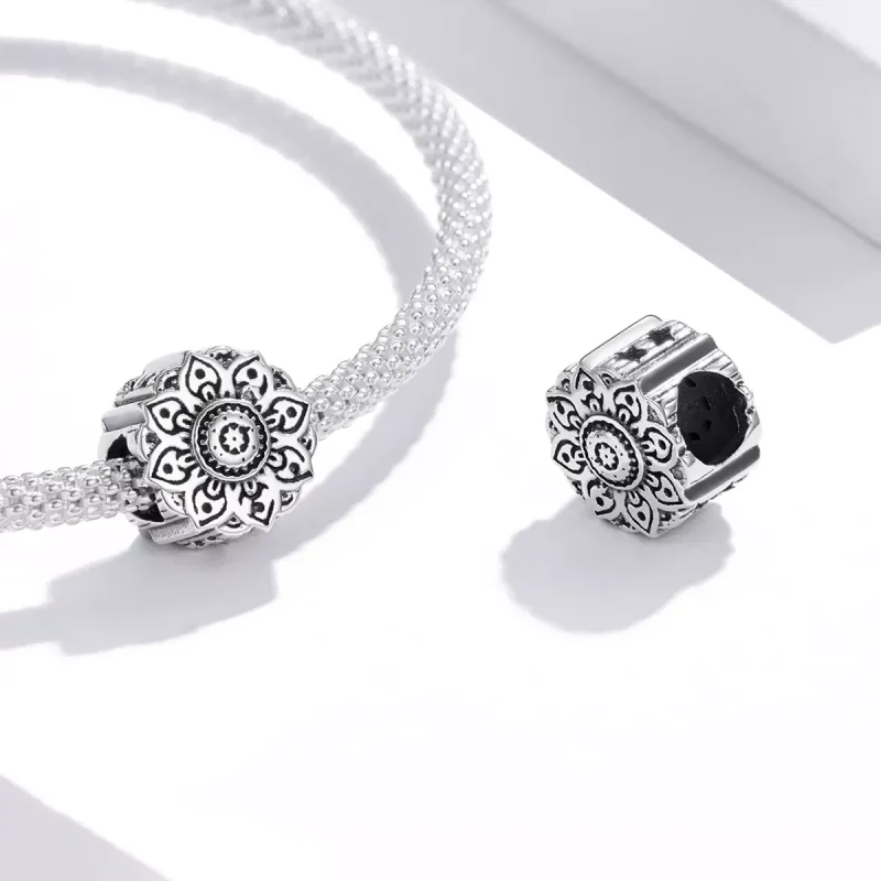 (resim) Pandora tarzı Vintage Lotus Charm - SCC1823 - Görüntüle 4