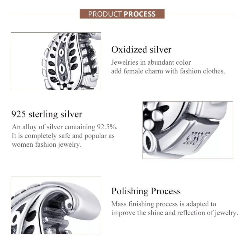 (resim) Pandora tarzı Vintage Yapraklar Charm - SCC1824 - Görüntüle 7