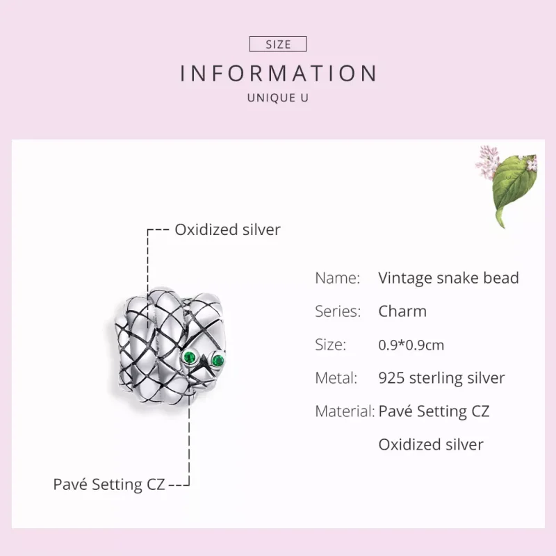 (resim) Pandora tarzı Vintage Yılan Charm - SCC1770 - Görüntüle 7