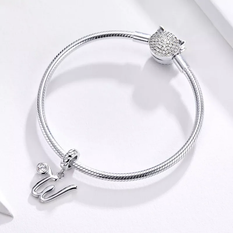 (resim) Pandora tarzı W harfi Sallantılı Charm - SCC1183-W - Görüntüle 2