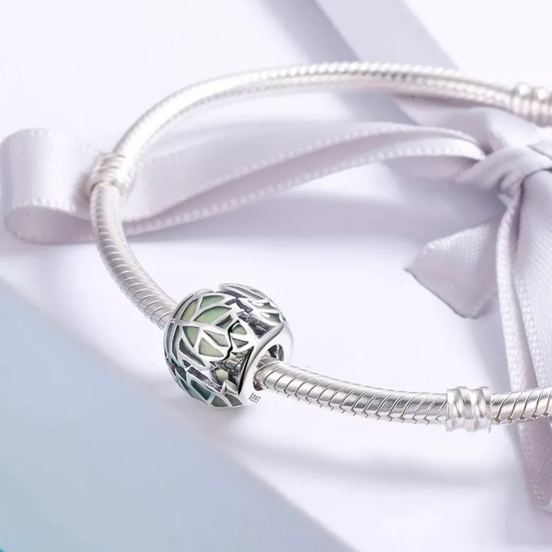 (resim) Pandora tarzı Yeşil Yapraklar Aşıktır Charm - SCC524 - Görüntüle 4