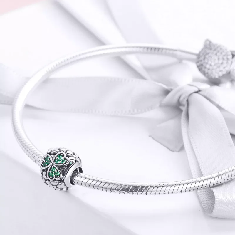 (resim) Pandora tarzı yeşil yonca Charm - SCC964 - Görüntüle 3