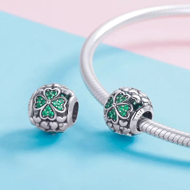 (resim) Pandora tarzı yeşil yonca Charm - SCC964 - Görüntüle 4