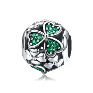 (resim) Pandora tarzı yeşil yonca Charm - SCC964