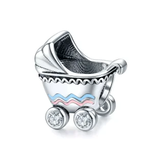 Pandora tarzı Yeni Doğan Bebek Arabası Charm - SCC1539 (resim) Pandora tarzı Yeni Doğan Bebek Arabası Charm - SCC1539