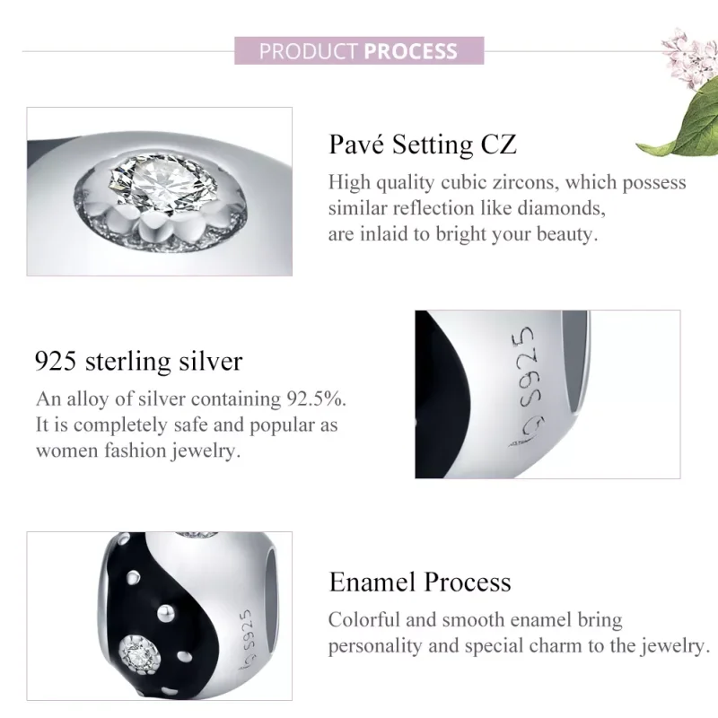 (resim) Pandora tarzı Yin Yang Charm - BSC192 - Görüntüle 8