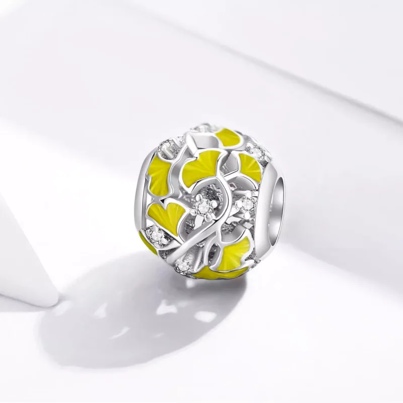 (resim) Pandora tarzı Zarif Ginkgo Yaprakları Charm - BSC334 - Görüntüle 2