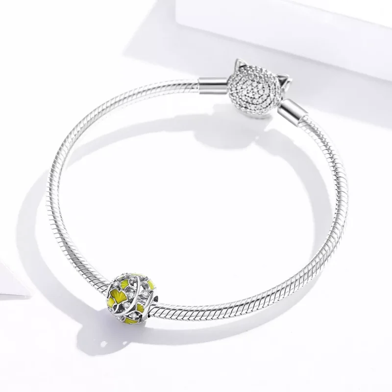 (resim) Pandora tarzı Zarif Ginkgo Yaprakları Charm - BSC334 - Görüntüle 3