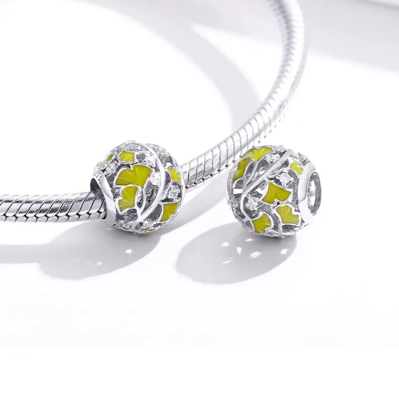 (resim) Pandora tarzı Zarif Ginkgo Yaprakları Charm - BSC334 - Görüntüle 4
