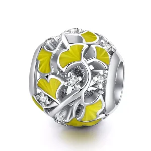 (resim) Pandora tarzı Zarif Ginkgo Yaprakları Charm - BSC334