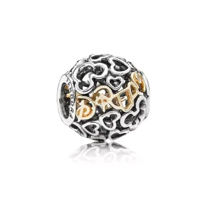 (resim) Disney, Pandora Charm, DREAM silver charm with 14k - 791438