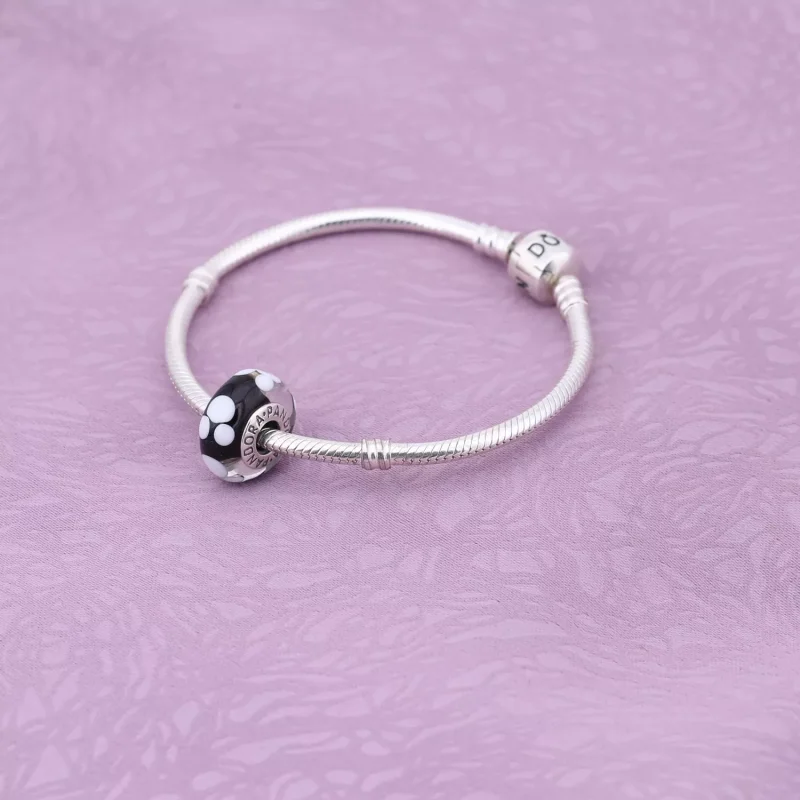 (resim) Disney, Pandora Charm, Miki silver charm with black and white Mu - Görüntüle 2