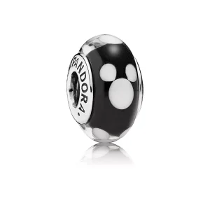 (resim) Disney, Pandora Charm, Miki silver charm with black and white Mu