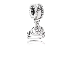 (resim) Disney, Pandora Sallantili charm, Cinderella tiara silver dangle