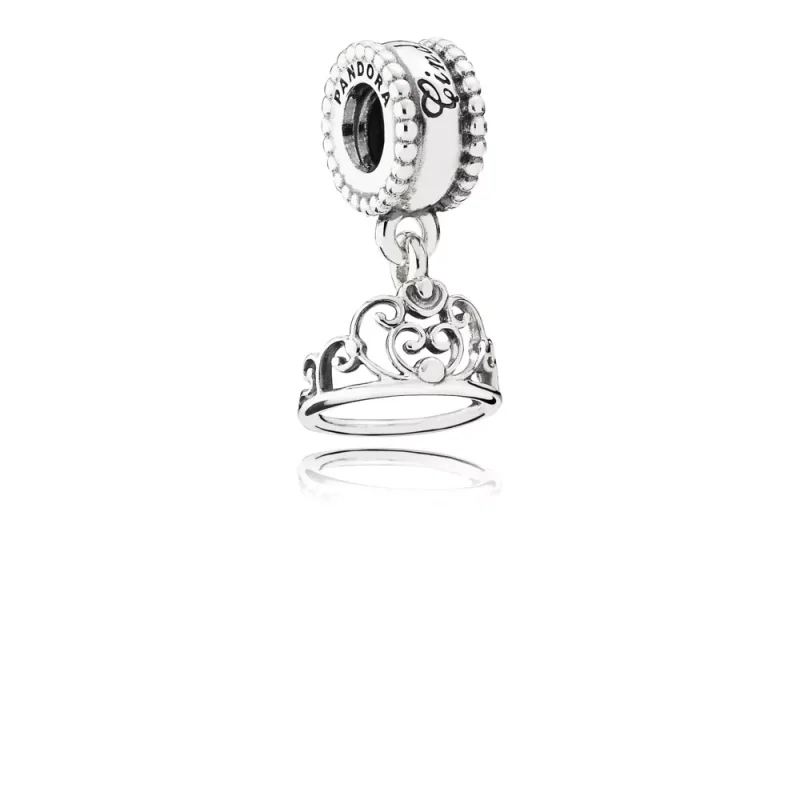 (resim) Disney, Pandora Sallantili charm, Cinderella tiara silver dangle