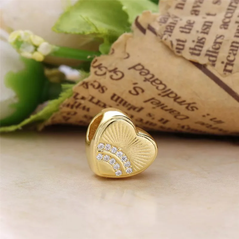 (resim) Pandora 14k altın kaplama Güneş ışığı Kalbi Charm - PX00330-1 - Görüntüle 3