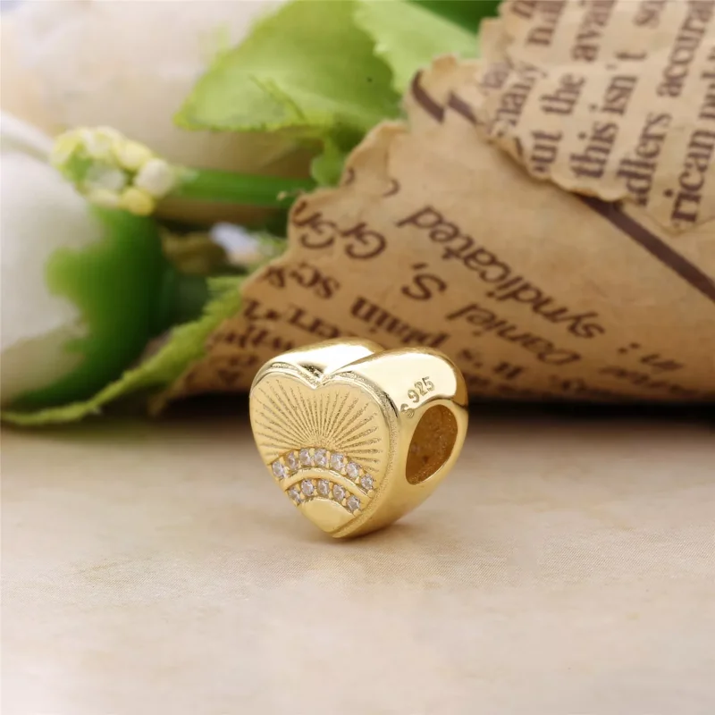 (resim) Pandora 14k altın kaplama Güneş ışığı Kalbi Charm - PX00330-1 - Görüntüle 4