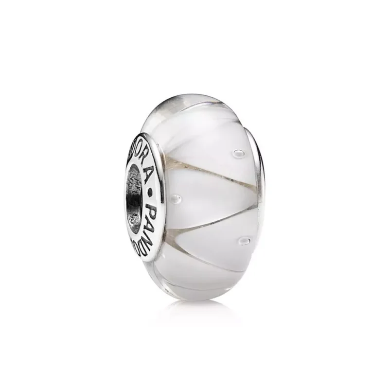 (resim) Pandora Charm, Beyaz Zig-Zag Cam - 790921