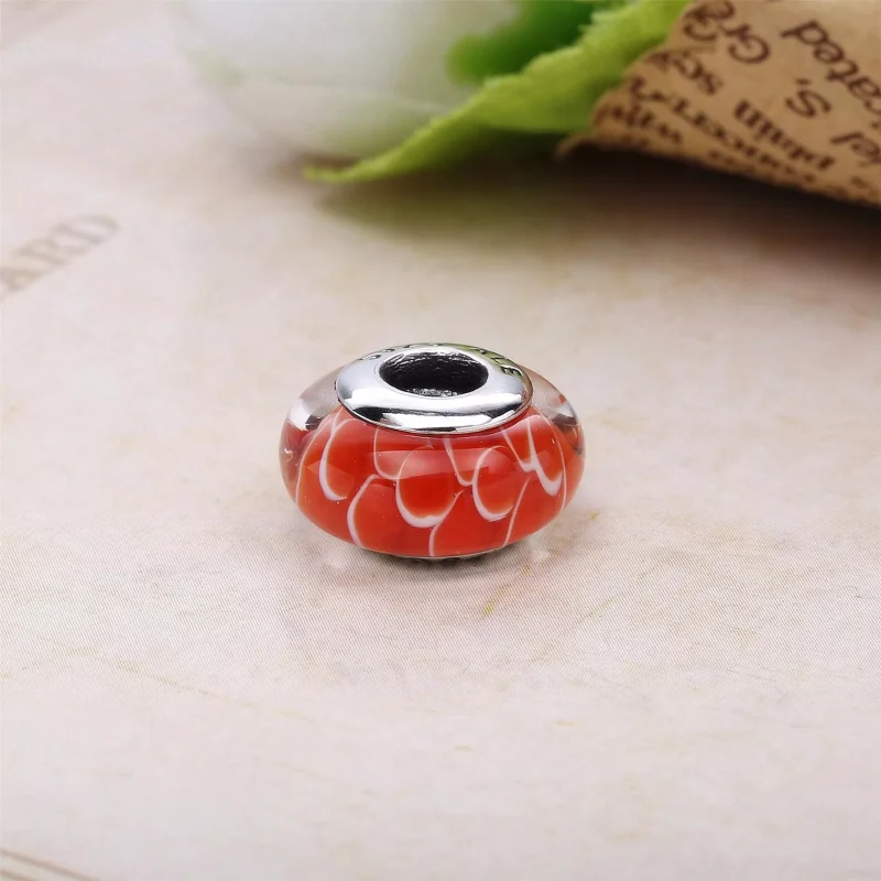 (resim) Pandora Charm, Koinobori silver charm with white, red and transp - Görüntüle 3