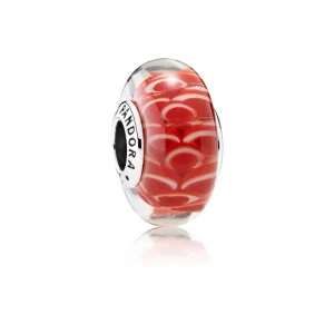 (resim) Pandora Charm, Koinobori silver charm with white, red and transp