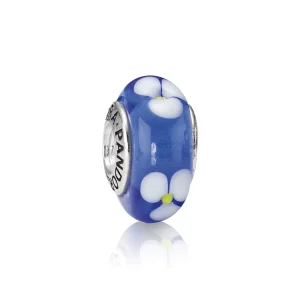 (resim) Pandora Charm, Mavi Çiçekli Cam - 790609
