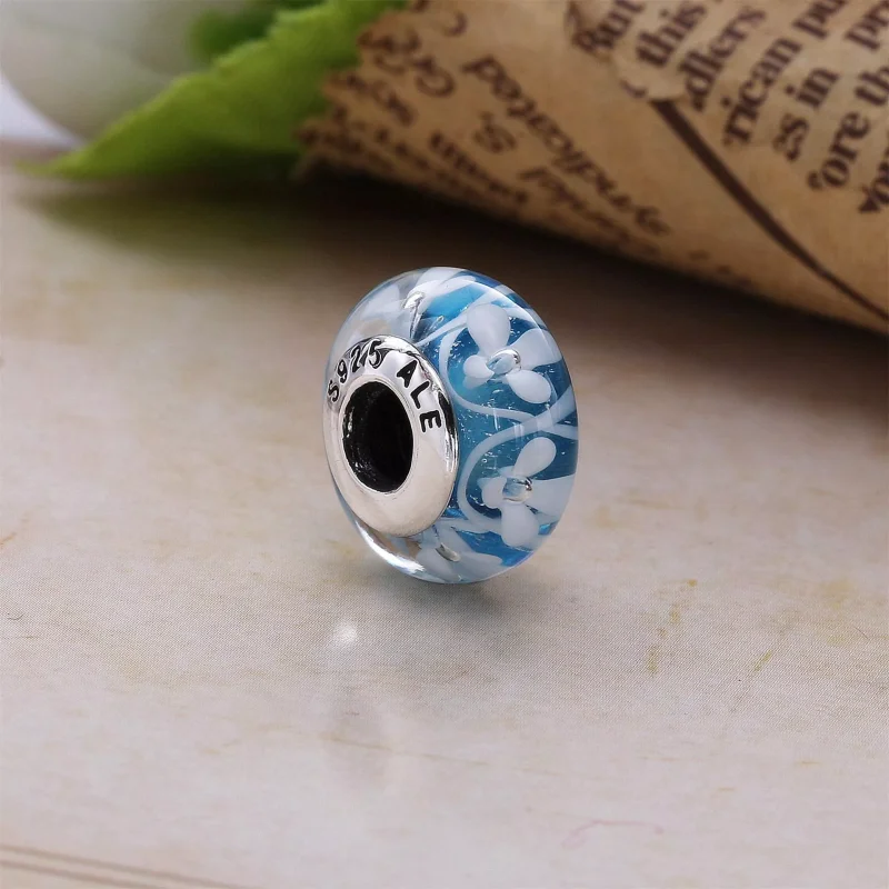 (resim) Pandora Charm, Mavi Çiçeksi Cam - 791666 - Görüntüle 2