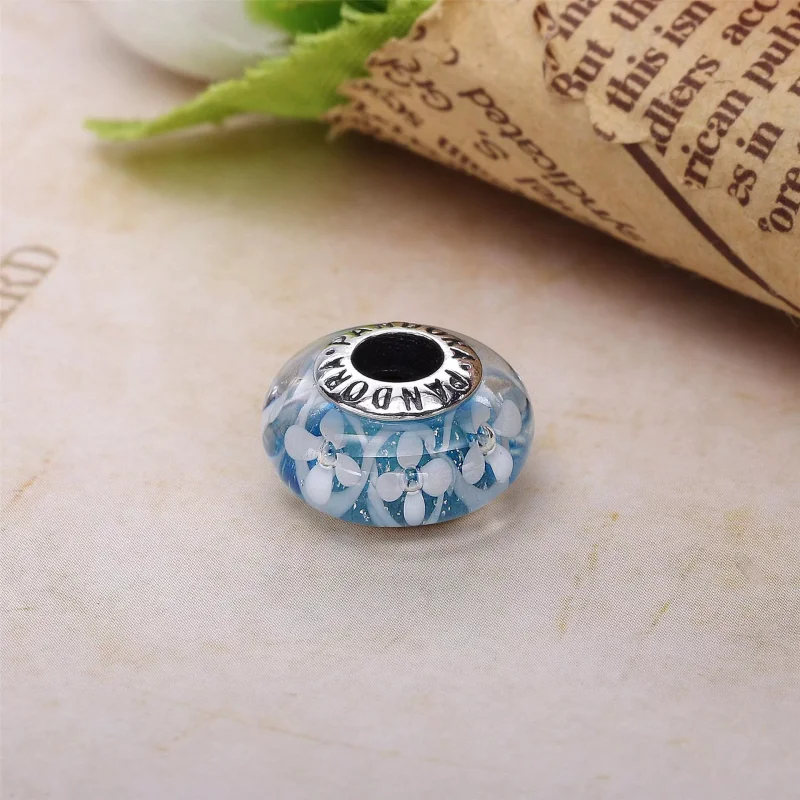 (resim) Pandora Charm, Mavi Çiçeksi Cam - 791666 - Görüntüle 3