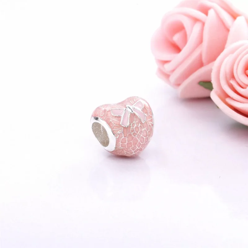 (resim) Pandora Charm, Pembe Dantel ve Fiyonk Kalp - 792044ENMX - Görüntüle 4