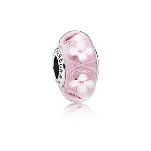 (resim) Pandora Charm, Pembe Çiçeksi Cam - 791665