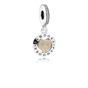 (resim) Pandora iki renkli İmza Kalbi Sallantılı Charm - 792082CZ
