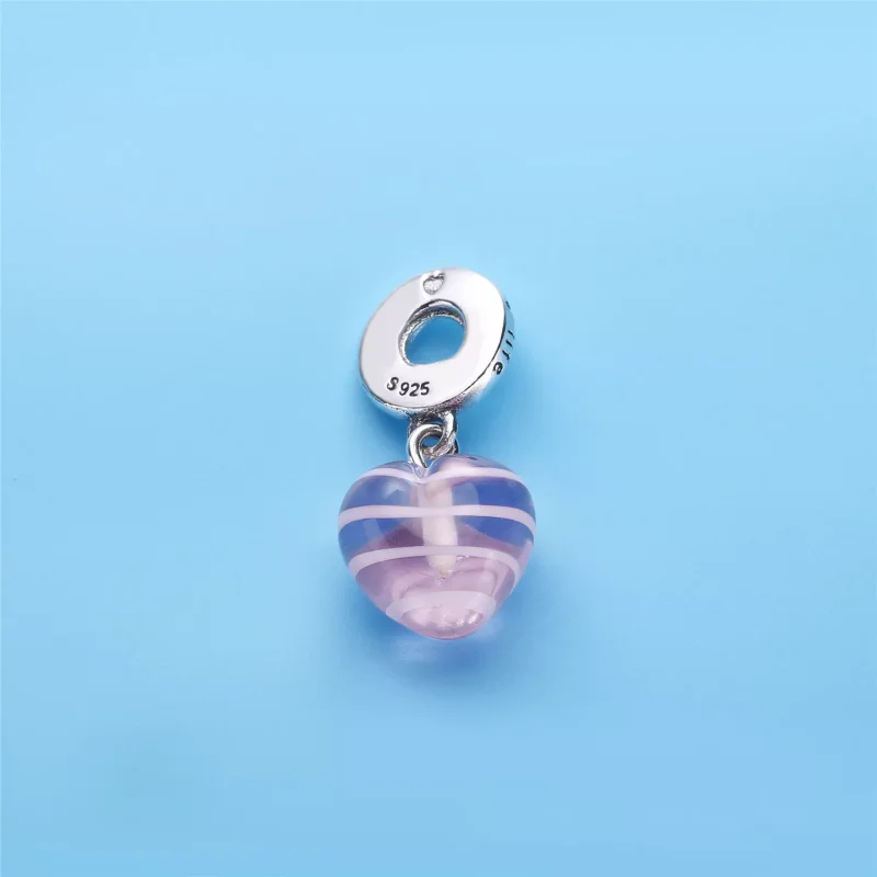 (resim) Pandora Sallantili charm, Pembe Kurdeleli Cam Kalp - 797069 - Görüntüle 2