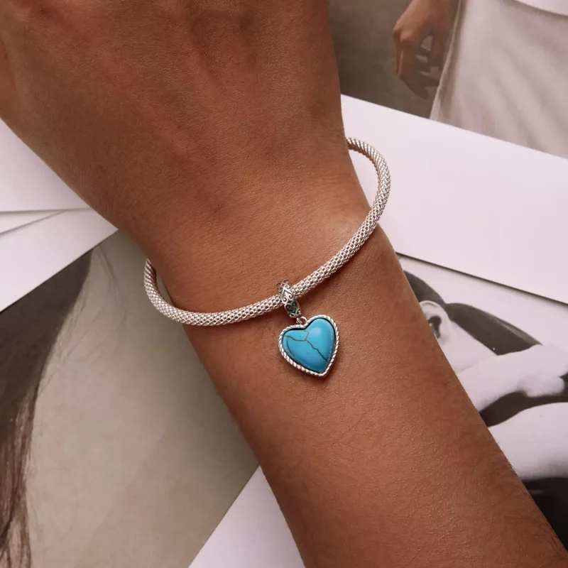 (resim) Pandora Stil Aşk Turkuaz Asma Küpe - SCC2227 - Görüntüle 6