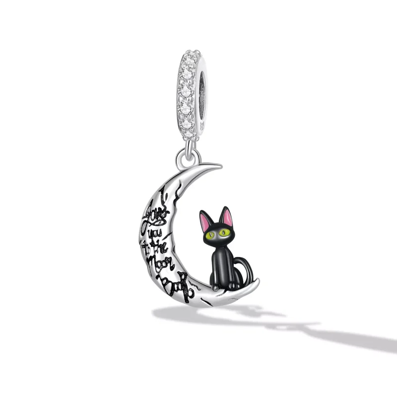 (resim) Pandora Stil Ay Siyah Kedi Asma - SCC2218 - Görüntüle 2