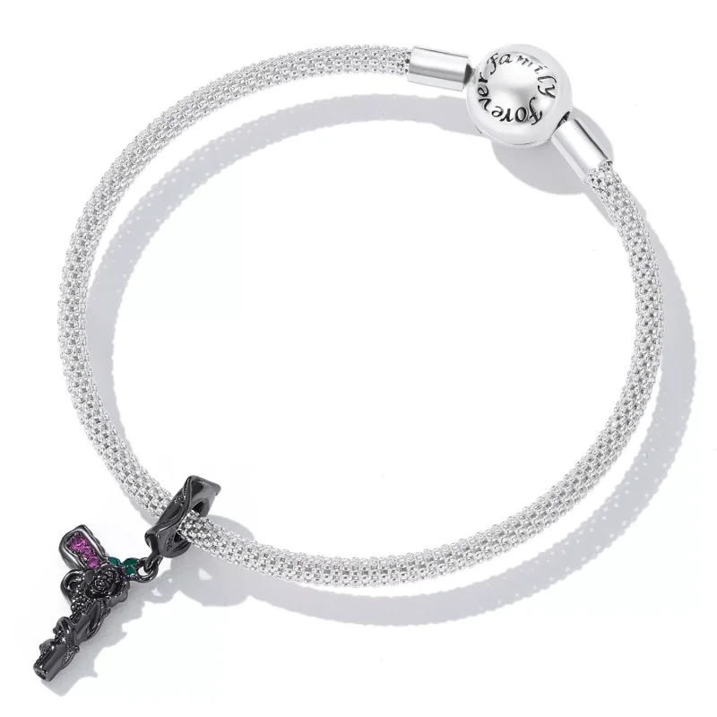(resim) Pandora Stil Gül Pistol Sallantılı Küpe - SCC2241 - Görüntüle 5