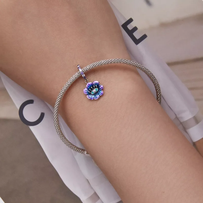 (resim) Pandora Stili Şeytan Çiçeği Asılı Küpe - SCC2373 - Görüntüle 5